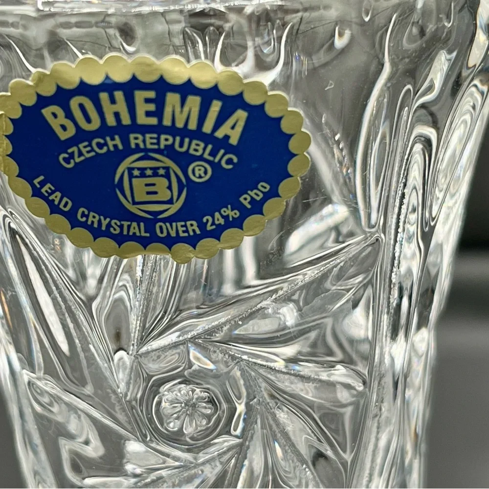 Vintage Bohemia Crystal Czech Republic Bud Vase
